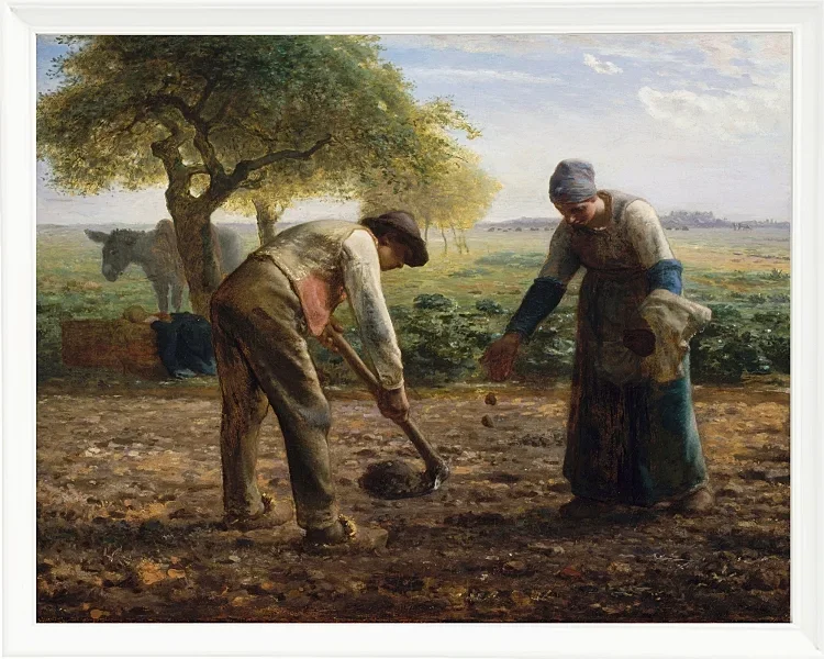 Jean-François Millet – Kartoffel Pflanzer 1861 | Giclée Kunstdruck gerahmt