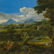 Jean-François Millet – Landschaft mit Hirten 1868 | Giclée Kunstdruck gerahmt