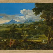 Jean-François Millet – Landschaft mit Hirten 1868 | Giclée Kunstdruck gerahmt