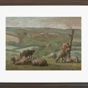 Jean-François Millet – Ländliche Landschaft 1840 | Giclée Kunstdruck gerahmt