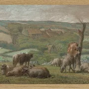 Jean-François Millet – Ländliche Landschaft 1840 | Giclée Kunstdruck gerahmt