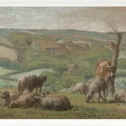 Jean-François Millet – Ländliche Landschaft 1840 | Giclée Kunstdruck gerahmt