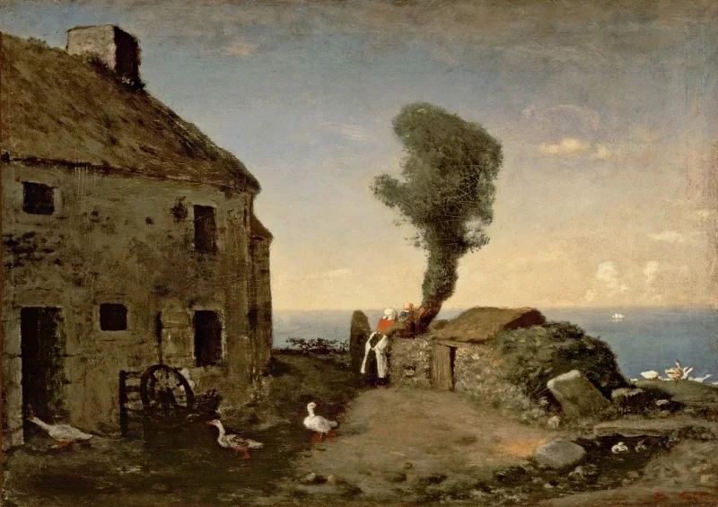 Jean-François Millet | Millets fødested i Gruchy – 1854 | Indrammet kunsttryk | Realisme