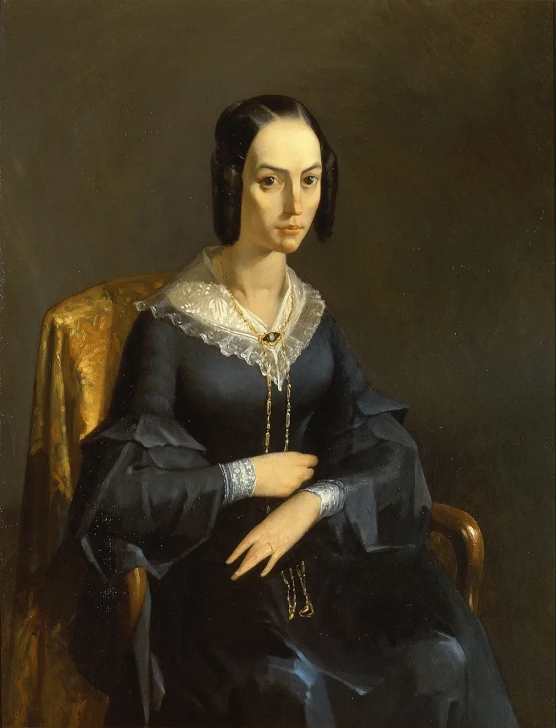 Jean-François Millet – Madame Valmont 1841 | Giclée Kunstdruck gerahmt