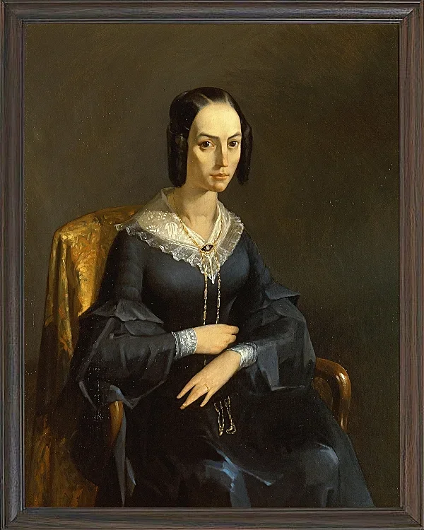 Jean-François Millet – Madame Valmont 1841 | Giclée Kunstdruck gerahmt