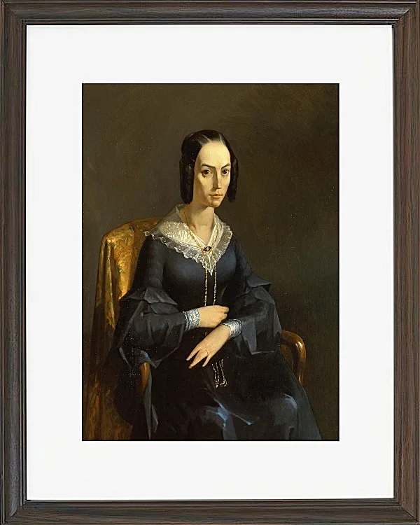Jean-François Millet – Madame Valmont 1841 | Giclée Kunstdruck gerahmt