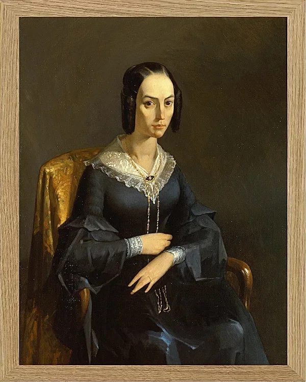 Jean-François Millet – Madame Valmont 1841 | Giclée Kunstdruck gerahmt