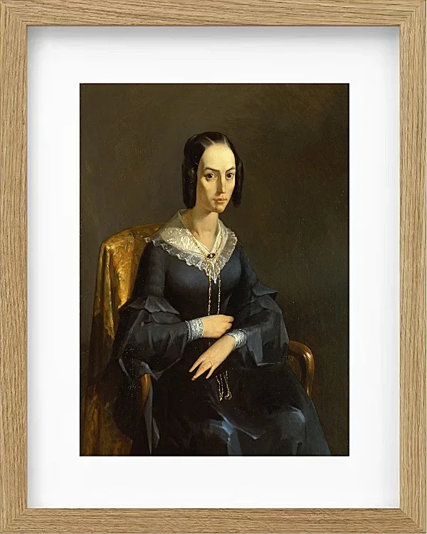 Jean-François Millet – Madame Valmont 1841 | Giclée Kunstdruck gerahmt