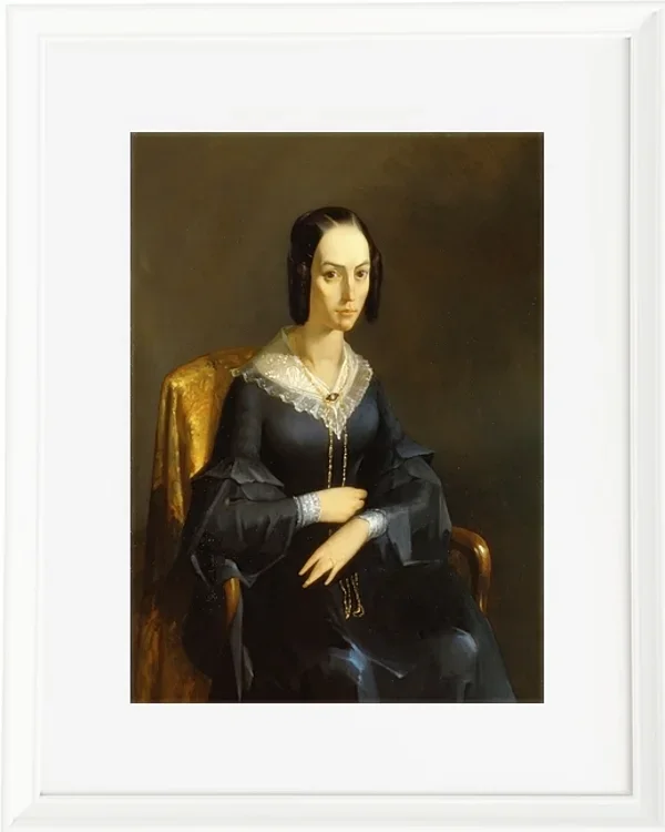 Jean-François Millet – Madame Valmont 1841 | Giclée Kunstdruck gerahmt