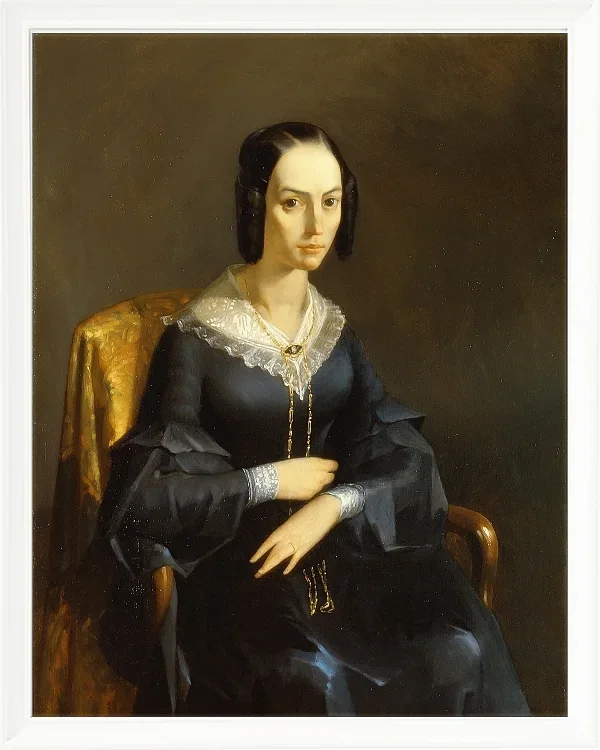 Jean-François Millet – Madame Valmont 1841 | Giclée Kunstdruck gerahmt