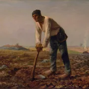 Jean-François Millet – Mann mit Hacke 1858 | Giclée Kunstdruck gerahmt