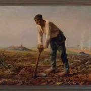 Jean-François Millet – Mann mit Hacke 1858 | Giclée Kunstdruck gerahmt