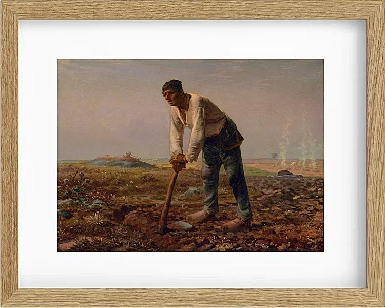 Jean-François Millet – Mann mit Hacke 1858 | Giclée Kunstdruck gerahmt