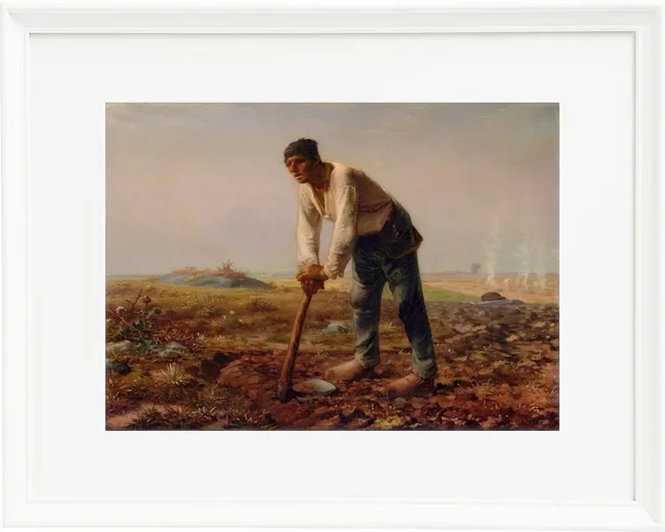 Jean-François Millet – Mann mit Hacke 1858 | Giclée Kunstdruck gerahmt