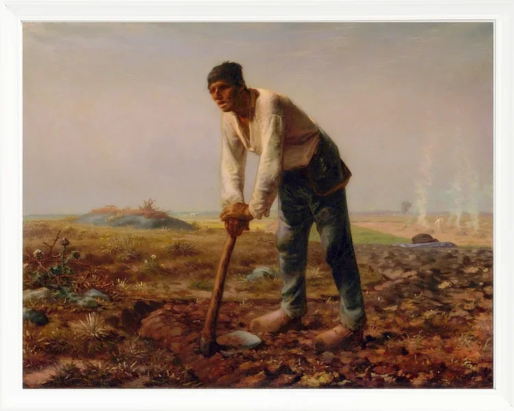 Jean-François Millet – Mann mit Hacke 1858 | Giclée Kunstdruck gerahmt