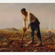 Jean-François Millet – Mann mit Hacke 1858 | Giclée Kunstdruck gerahmt