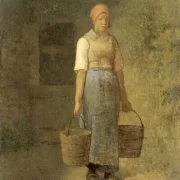 Jean-François Millet | Mädchen trägt Wasser – 1855 | Gerahmter Kunstdruck | Realismus