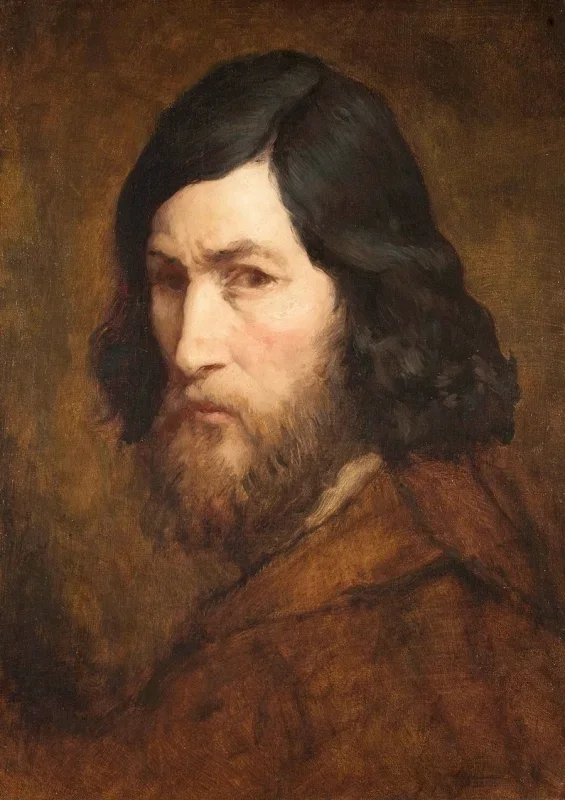 Jean-François Millet | Selvportræt - 1850 | Indrammet kunsttryk | Realisme