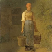 Jean-François Millet – Mädchen trägt Wasser 1855 | Giclée Kunstdruck gerahmt