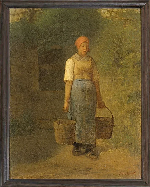 Jean-François Millet – Mädchen trägt Wasser 1855 | Giclée Kunstdruck gerahmt