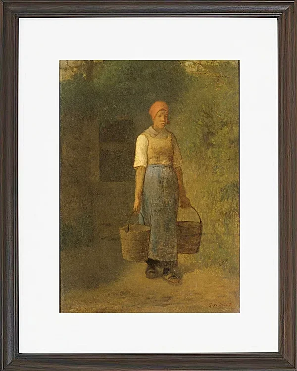 Jean-François Millet – Mädchen trägt Wasser 1855 | Giclée Kunstdruck gerahmt