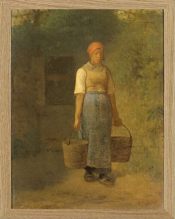 Jean-François Millet – Mädchen trägt Wasser 1855 | Giclée Kunstdruck gerahmt