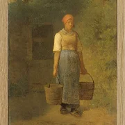 Jean-François Millet – Mädchen trägt Wasser 1855 | Giclée Kunstdruck gerahmt