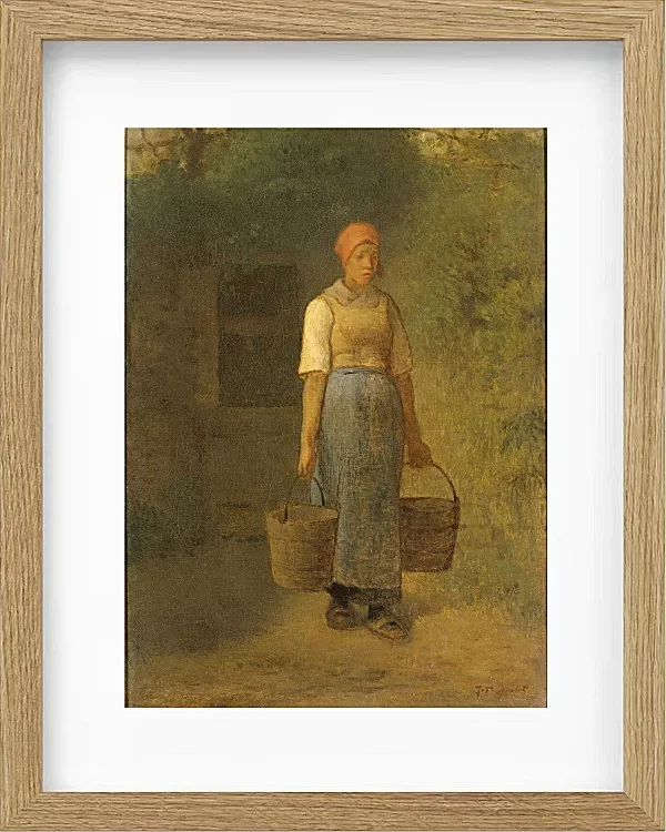 Jean-François Millet – Mädchen trägt Wasser 1855 | Giclée Kunstdruck gerahmt