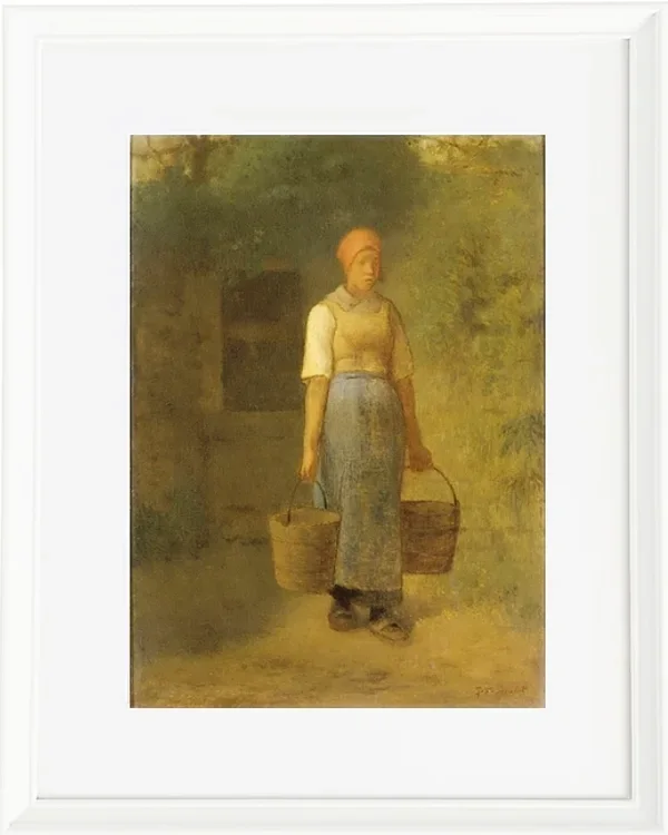 Jean-François Millet – Mädchen trägt Wasser 1855 | Giclée Kunstdruck gerahmt