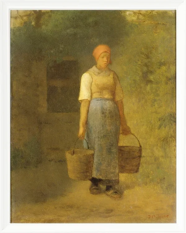 Jean-François Millet – Mädchen trägt Wasser 1855 | Giclée Kunstdruck gerahmt