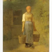 Jean-François Millet – Mädchen trägt Wasser 1855 | Giclée Kunstdruck gerahmt