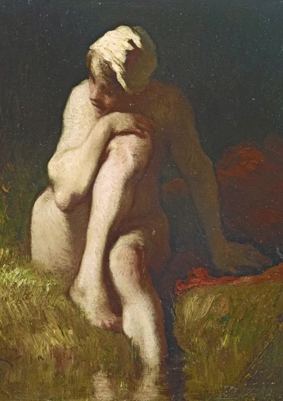 Jean-François Millet | Nøgen bondepige – 1858 | Indrammet kunsttryk | Realisme