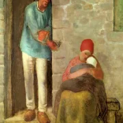Jean-François Millet | Nahrung - 1858 | Gerahmter Kunstdruck | Realismus