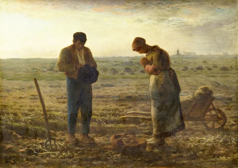 Jean-François Millet | Angelusbønnen – 1857 | Indrammet kunsttryk | Realisme