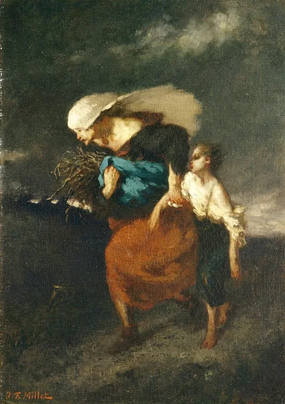 Jean-François Millet | Tilbagetog fra stormen – 1846 | Indrammet kunsttryk | Realisme