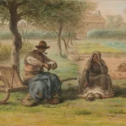 Jean-François Millet – Ruhe mitten am Tag 1858 | Giclée Kunstdruck gerahmt