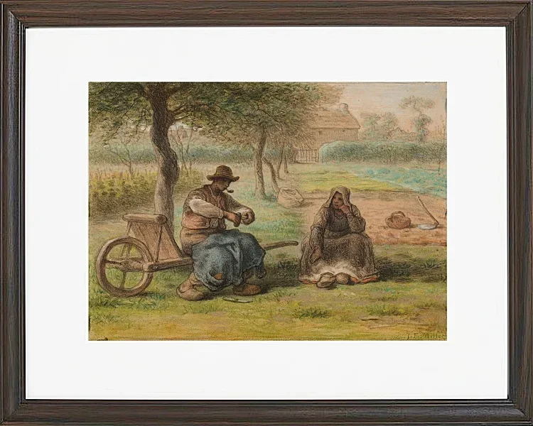 Jean-François Millet – Ruhe mitten am Tag 1858 | Giclée Kunstdruck gerahmt