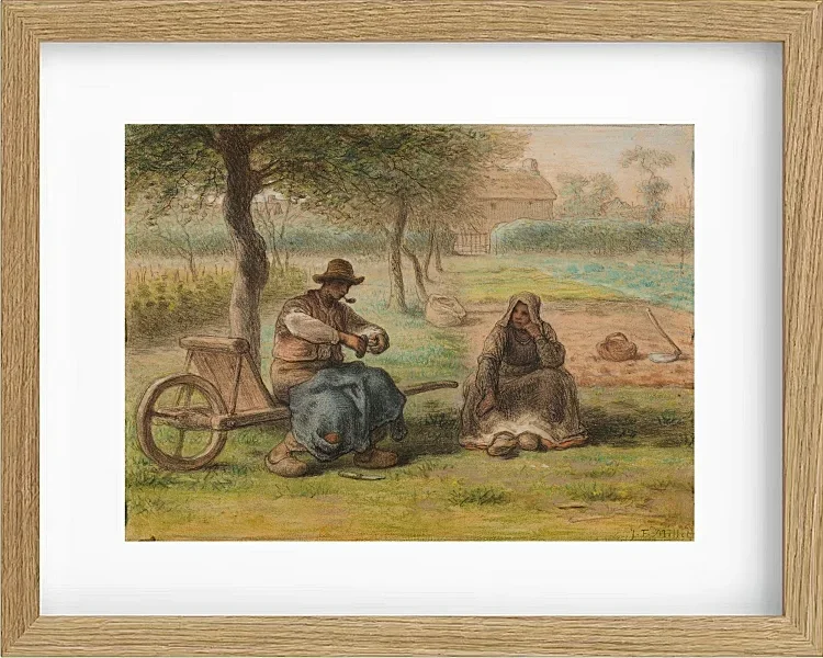 Jean-François Millet – Ruhe mitten am Tag 1858 | Giclée Kunstdruck gerahmt