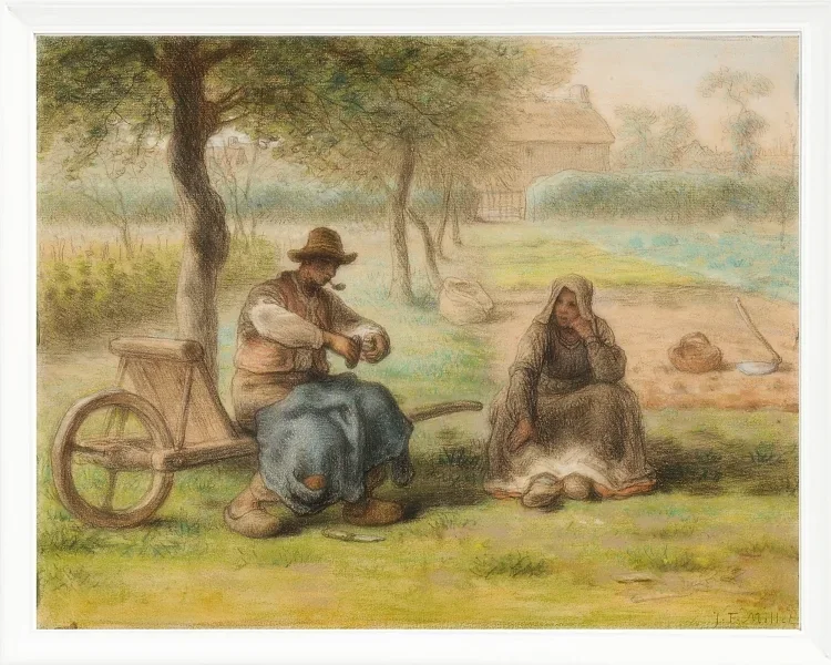 Jean-François Millet – Ruhe mitten am Tag 1858 | Giclée Kunstdruck gerahmt