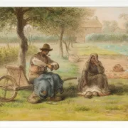 Jean-François Millet – Ruhe mitten am Tag 1858 | Giclée Kunstdruck gerahmt