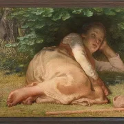 Jean-François Millet – Schäferin schläft im Schatten eines Eichenstrauchs 1874 | Giclée Kunstdruck gerahmt