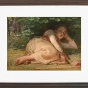 Jean-François Millet – Schäferin schläft im Schatten eines Eichenstrauchs 1874 | Giclée Kunstdruck gerahmt