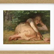 Jean-François Millet – Schäferin schläft im Schatten eines Eichenstrauchs 1874 | Giclée Kunstdruck gerahmt