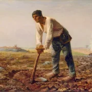 Jean-François Millet | Mand med en hakke - 1858 | Indrammet kunsttryk | Realisme