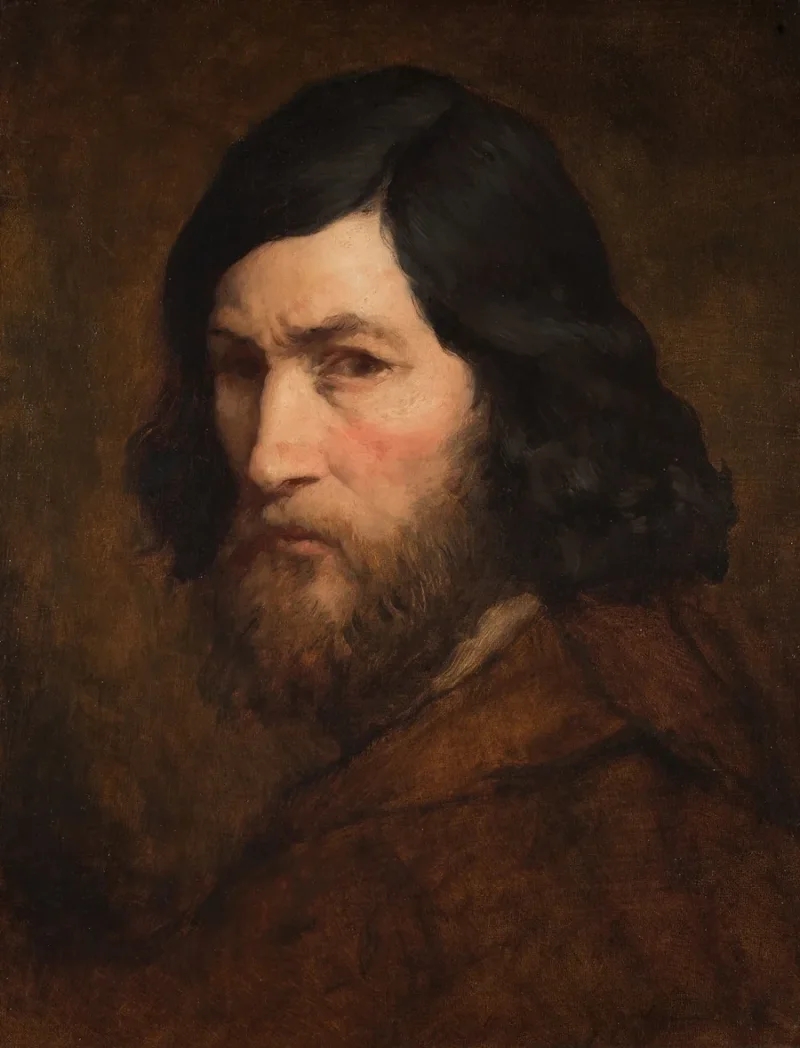 Jean-François Millet – Selbstbildnis 1850 | Giclée Kunstdruck gerahmt