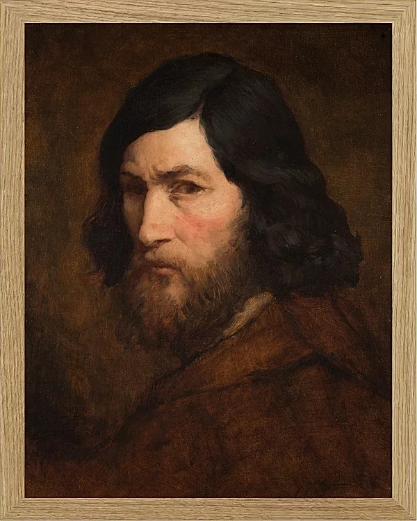 Jean-François Millet – Selbstbildnis 1850 | Giclée Kunstdruck gerahmt