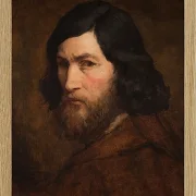 Jean-François Millet – Selbstbildnis 1850 | Giclée Kunstdruck gerahmt