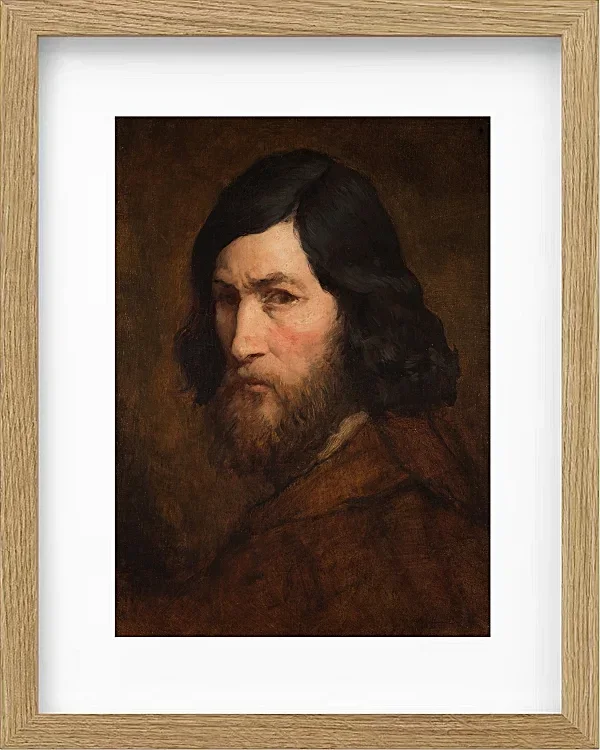 Jean-François Millet – Selbstbildnis 1850 | Giclée Kunstdruck gerahmt
