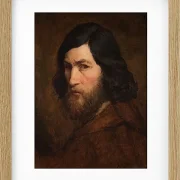 Jean-François Millet – Selbstbildnis 1850 | Giclée Kunstdruck gerahmt