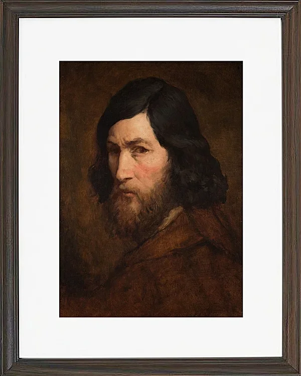 Jean-François Millet – Selbstbildnis 1850 | Giclée Kunstdruck gerahmt